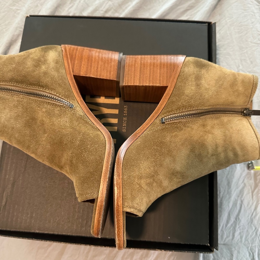 Frye Danica Peep Bootie Sand Suede Open Toe Ankle Boots 78034 8.5 M - Picture 6 of 7